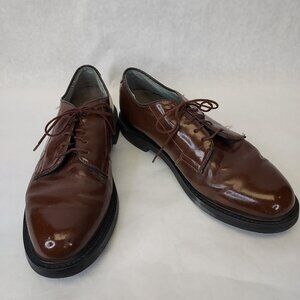 BATES Uniform Lace up Oxford Men 8.5 Duro Shock Brown Leather Vibram Sole USNavy